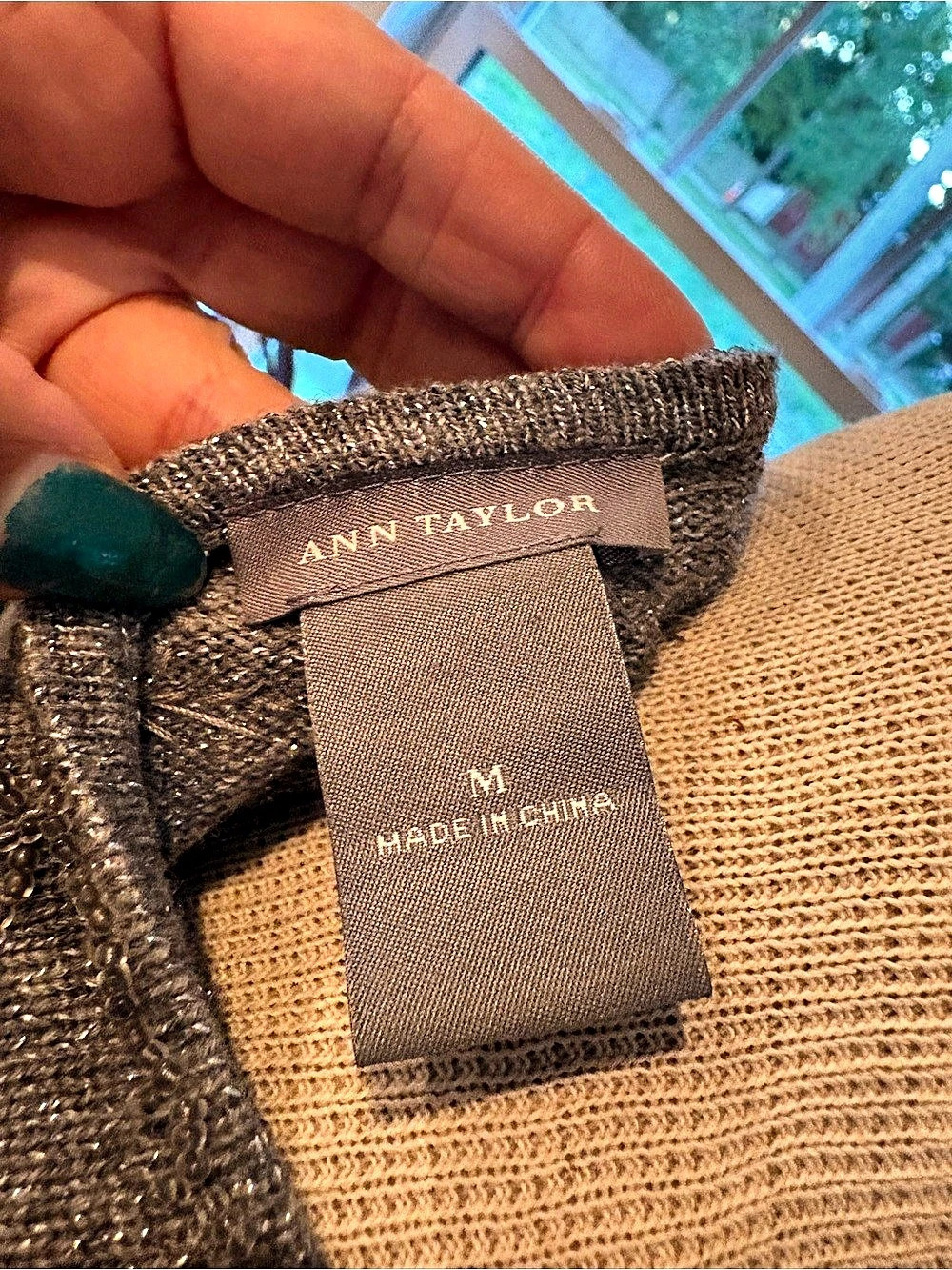 Ann Taylor Gray Wrap Sweater Size Medium Like New - Picture 3 of 3